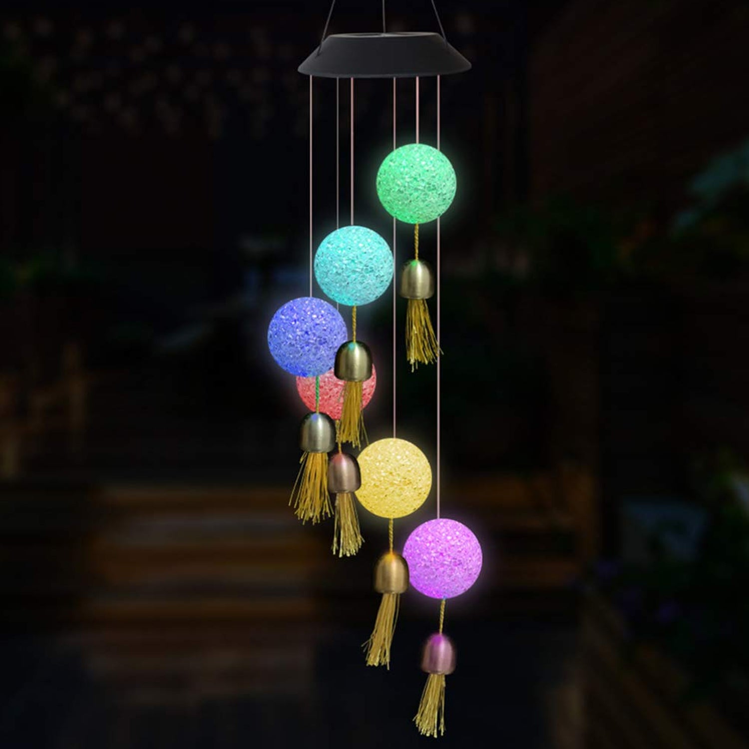 8318 Solar Crystal Ball Wind Chime, Color Changing Solar Powered LED Hanging Wind Chime Light Mobile for Patio Yard Garden Home Outdoor Night Decor, Gifts 8318 Solar Crystal Ball Wind Chime, Color Changing Solar Powered LED Hanging Wind Chime Light Mobile for Patio Yard Garden Home Outdoor Night Decor, Gifts